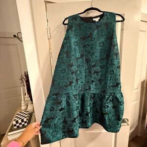 Elegant Teal Floral Formal Dress